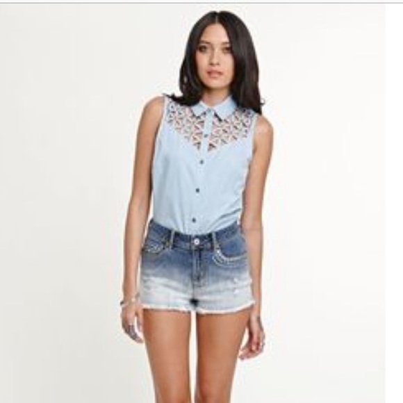 PACSUN Chambray Skull Tank - Picture 6 of 8